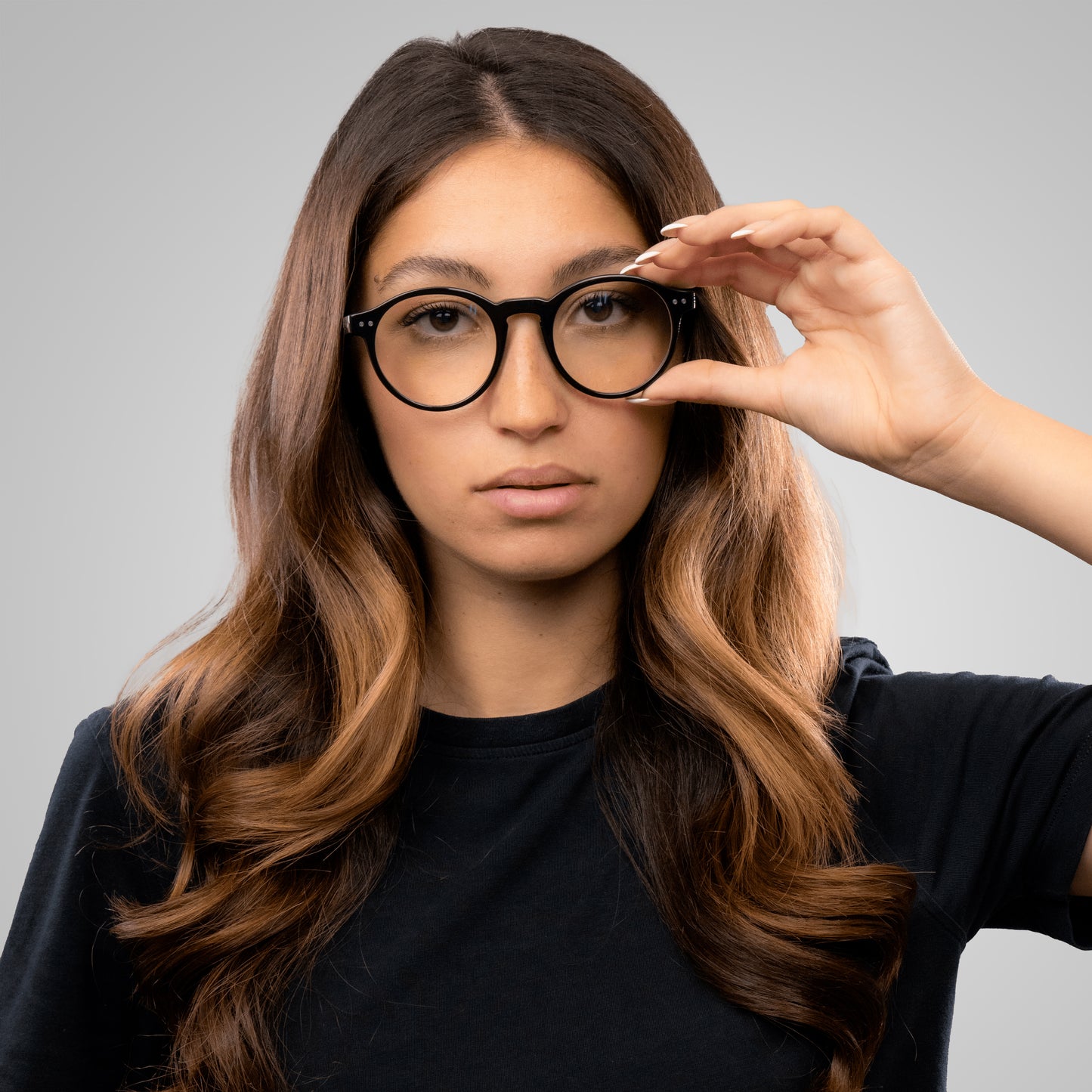 ROUND BLACK ANTI BLUE LIGHT